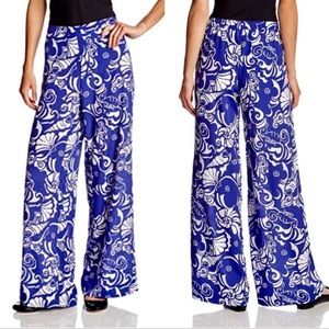 LILLY Pulitzer Middleton Palazzo pants straight leg blue white small